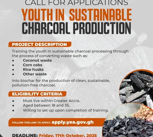 YEA JOB; Youth in Sustainable Charcoal Production Project. APPLY